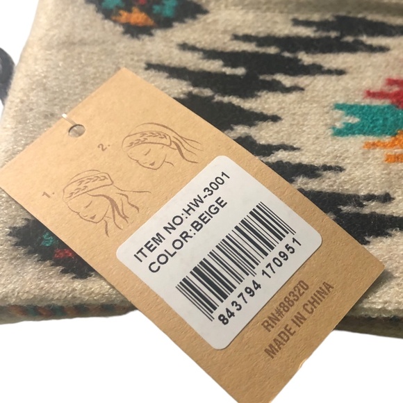 Southwestern Aztec Print Winter Ear Warmers Knit Headbands HeadWr - Picture 4 of 11